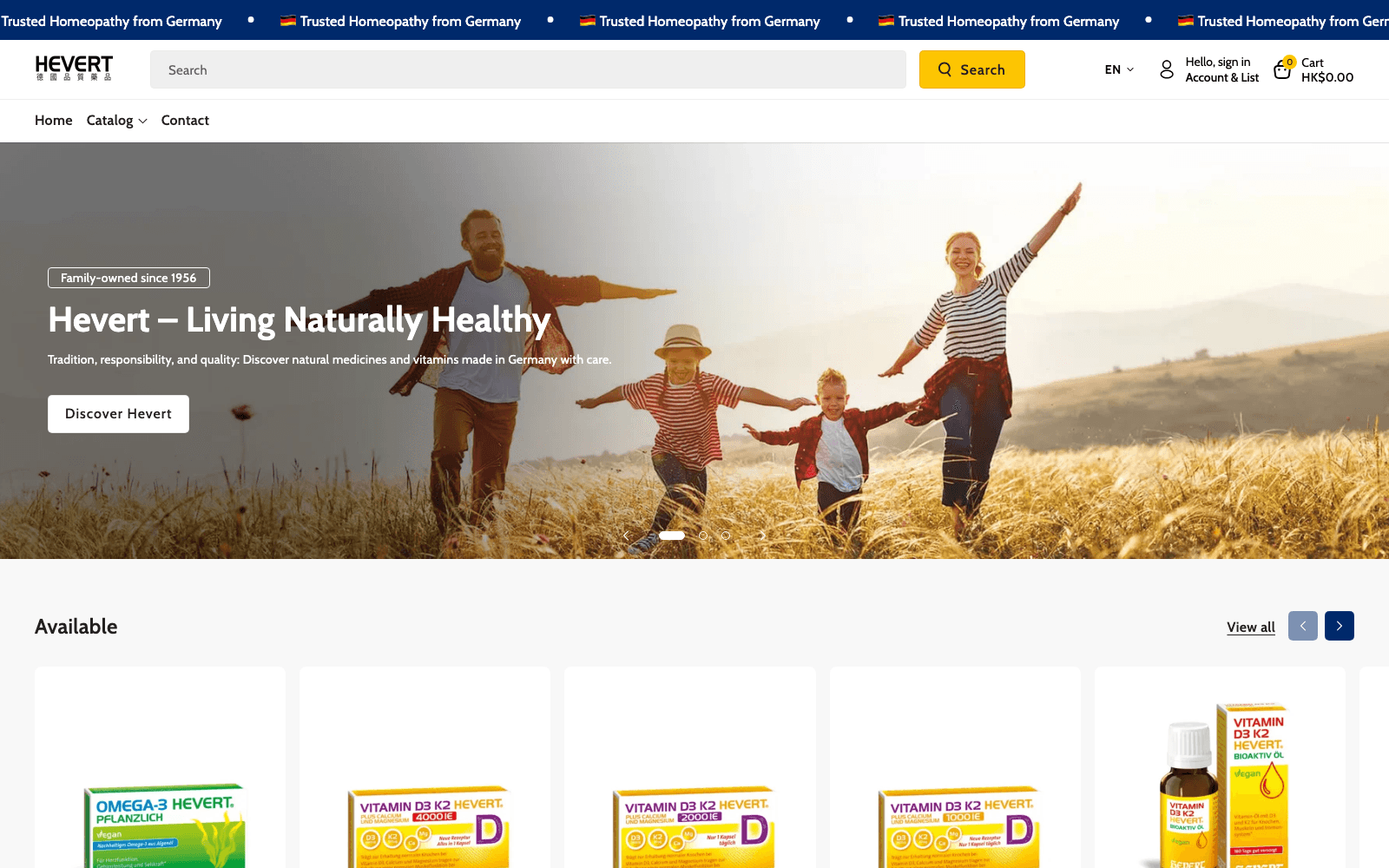 Hevert Hong Kong website screenshot